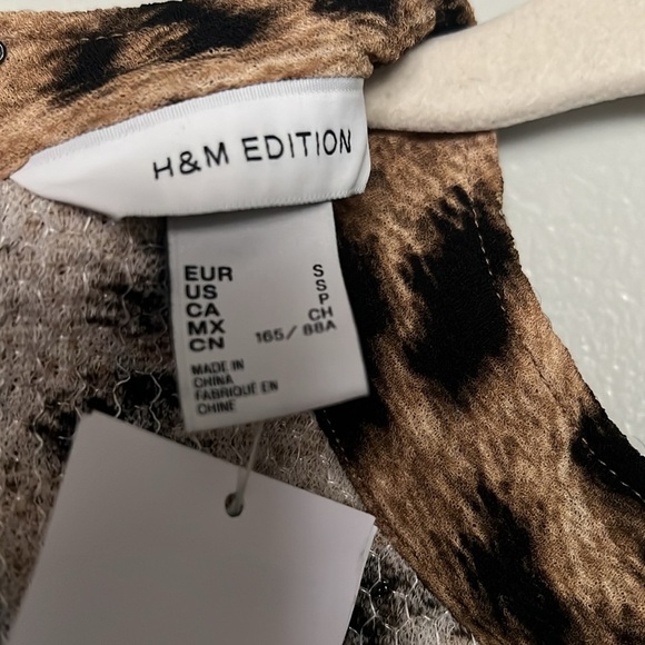 H&M SEQUINED A-LINE DRESS LEOPARD ANIMAL PRINT NWT SIZE S - Picture 11 of 12